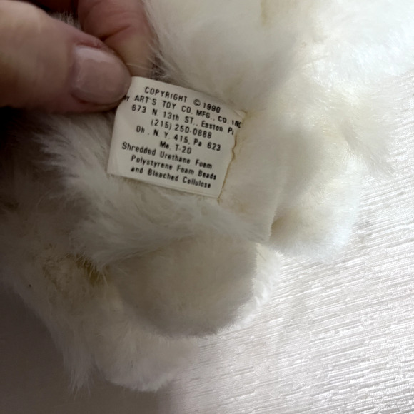 White Poodle Puppy Dog Plush Arts Toys Vintage 1990 Korea stuffed animal 10" - Picture 5 of 5